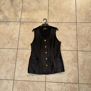 LUIS Alvear Vintage OG Black Gold Leather Legendary Buckle Vest